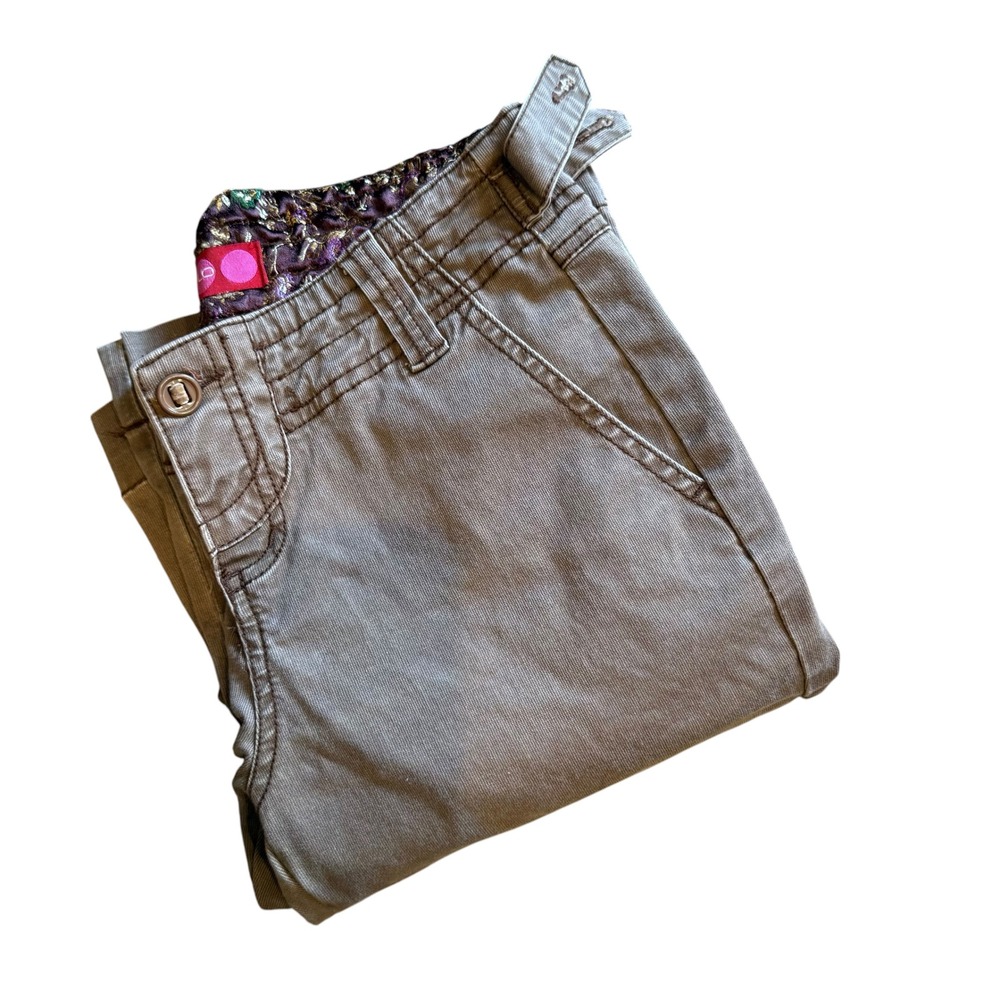 GLO Cargo Pants Juniors Size 3 Khaki Wide Leg Utility Y2K Low Rise Stretch